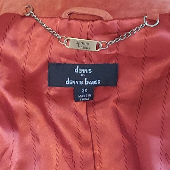 Dennis Basso Orange Suede Leather Jacket Motorcycle Style Women’s Size XXXL 3X - Picture 8 of 11